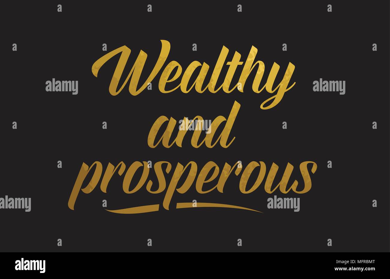 Wealthy and prosperous gold golden word texture text suitable for card, brochure or typography