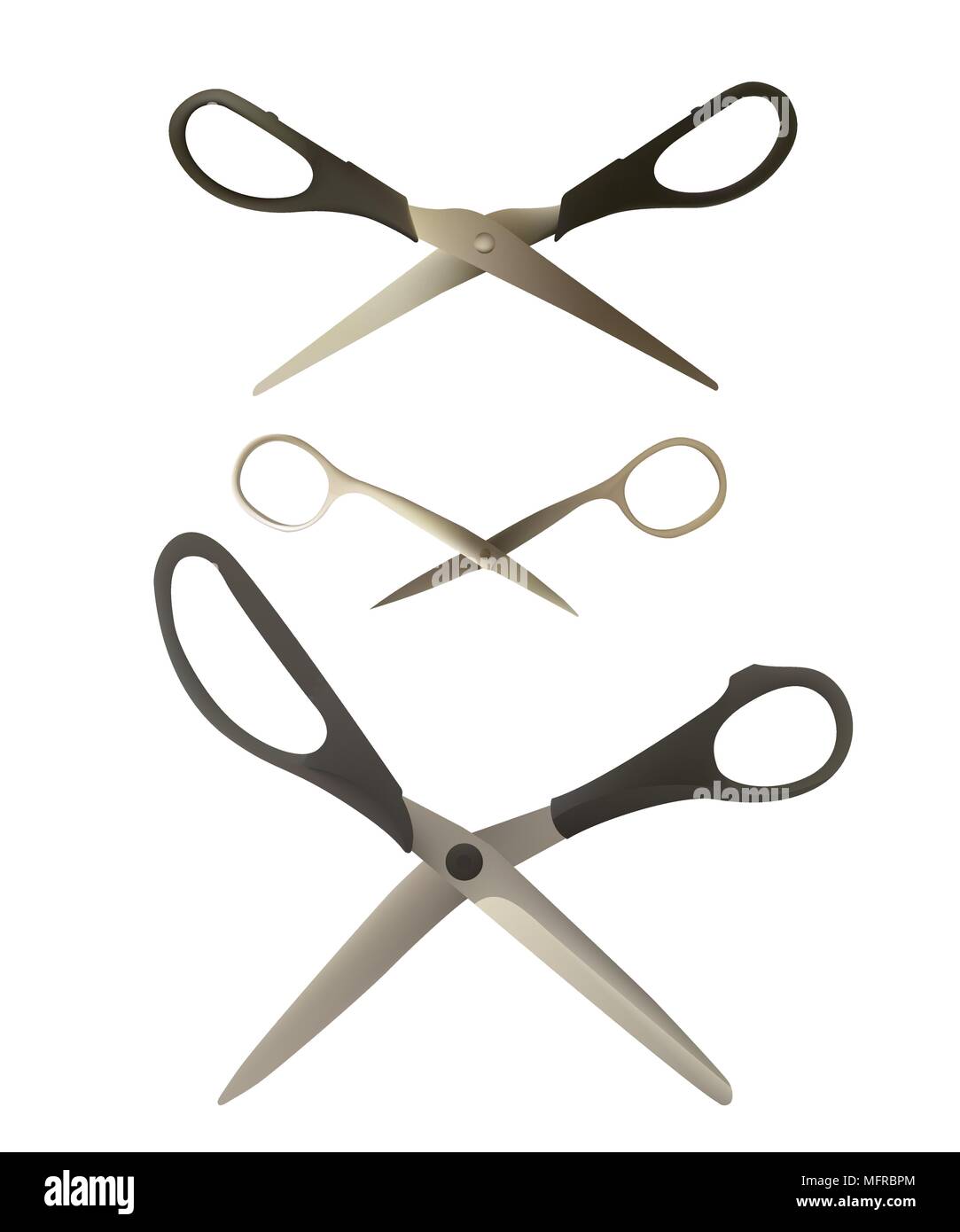 A Set Of Scissors Of Different Types Stock Vector Art