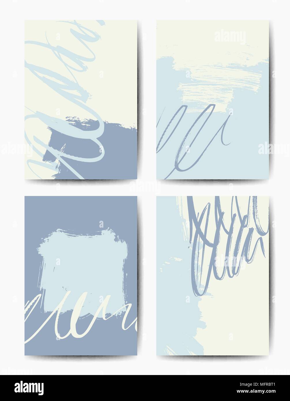 Modern brush vector postcard template Stock Vector