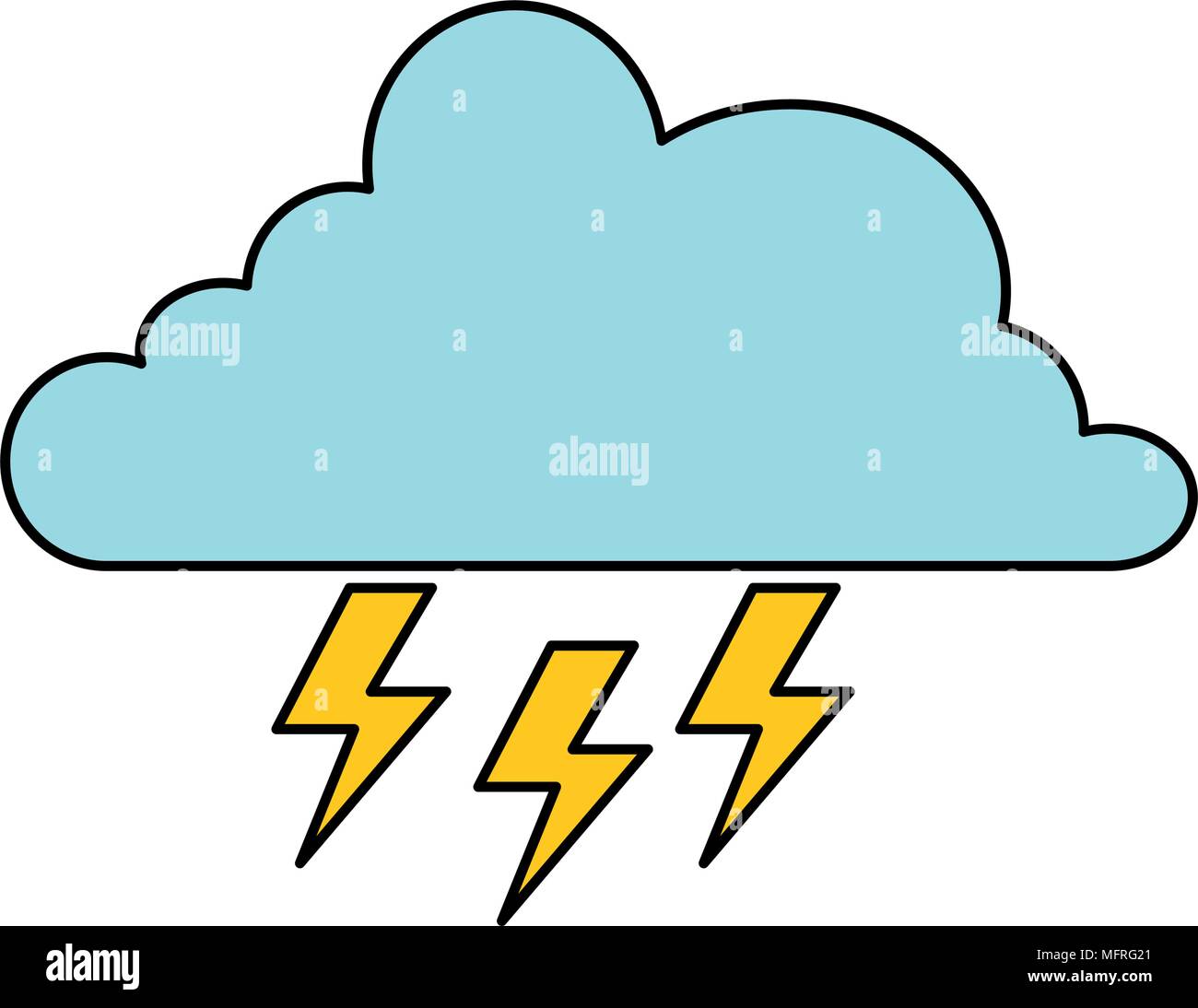 cloud weather with rays vector illustration design Stock Vector Image ...