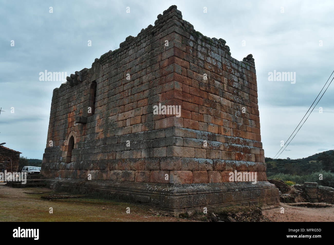 Templar tower in Idanha-a-velha. Portugal Stock Photo