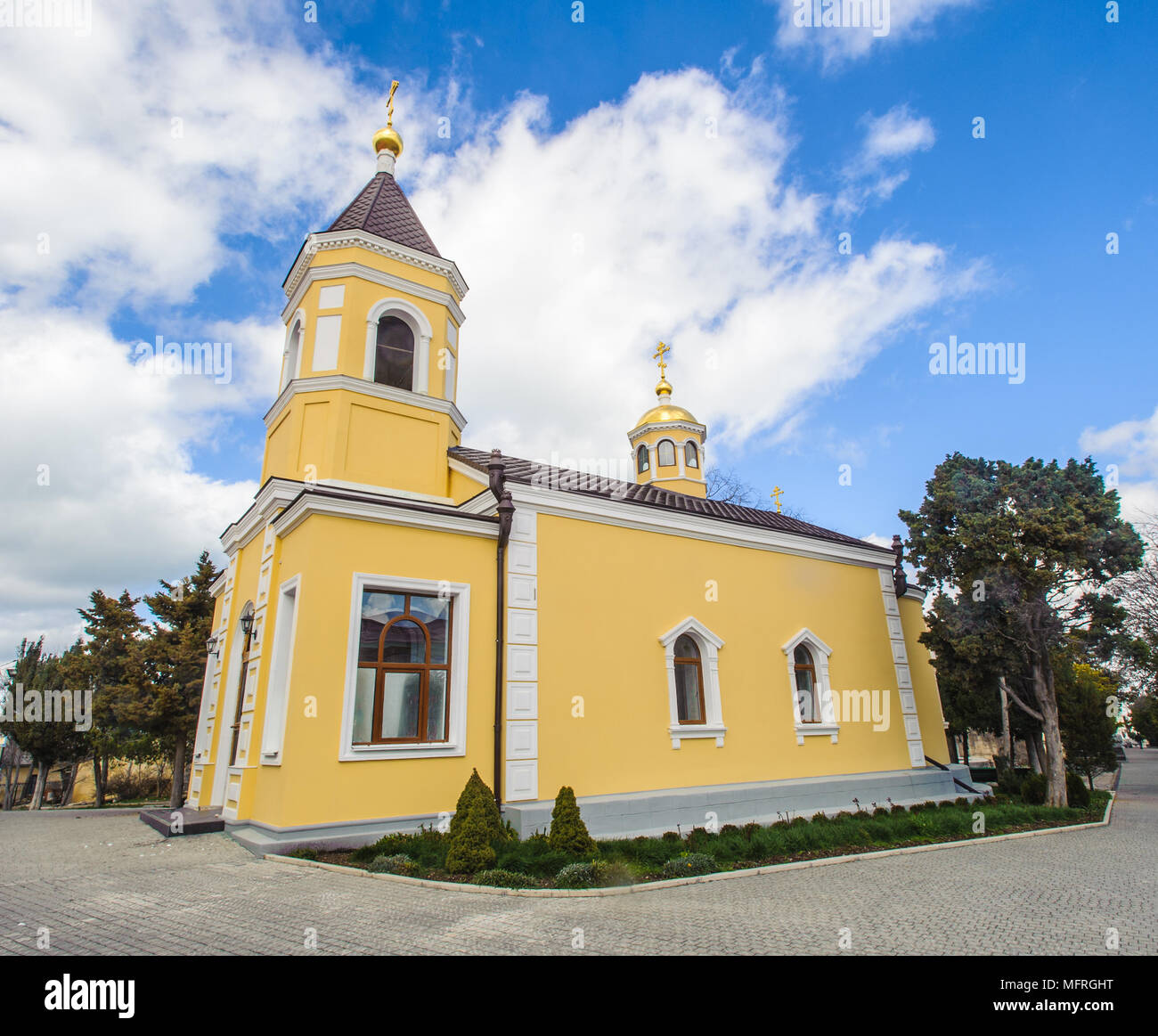Orthodox church in front of blue sky Stock Photo - Alamy