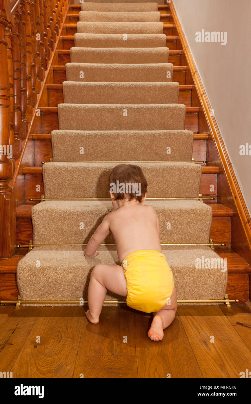 baby climbing stairs before walking