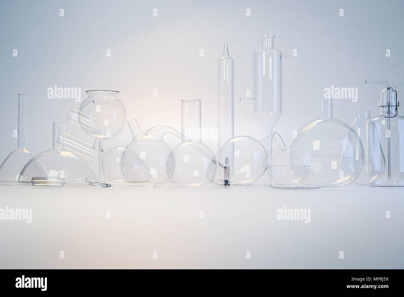Laboratory Glassware on White Studio Background Different Test Tubes ...