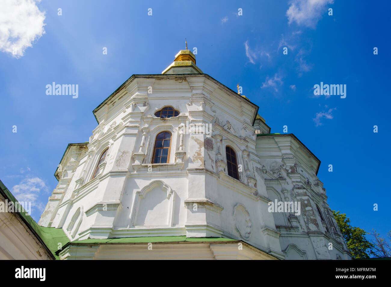 The Church of the Saviour at Berestovo, Kiev, Ukraine. Although it is situated outside the Lavra fortifications, the Saviour Church is part of the Lav Stock Photo