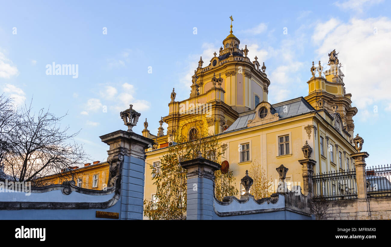 St. George's Cathedral, a baroque-rococo cathedral in the city of Lviv ...