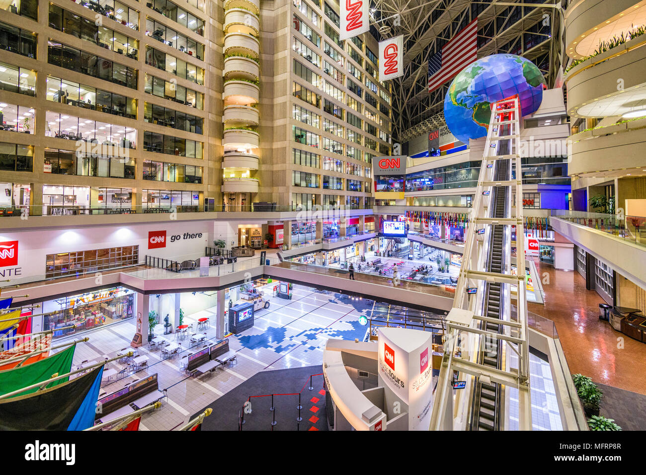 ATLANTA, GEORGIA - JANUARY 25, 2018: CNN Center in Atlanta. The building is world headquarters for CNN. Stock Photo