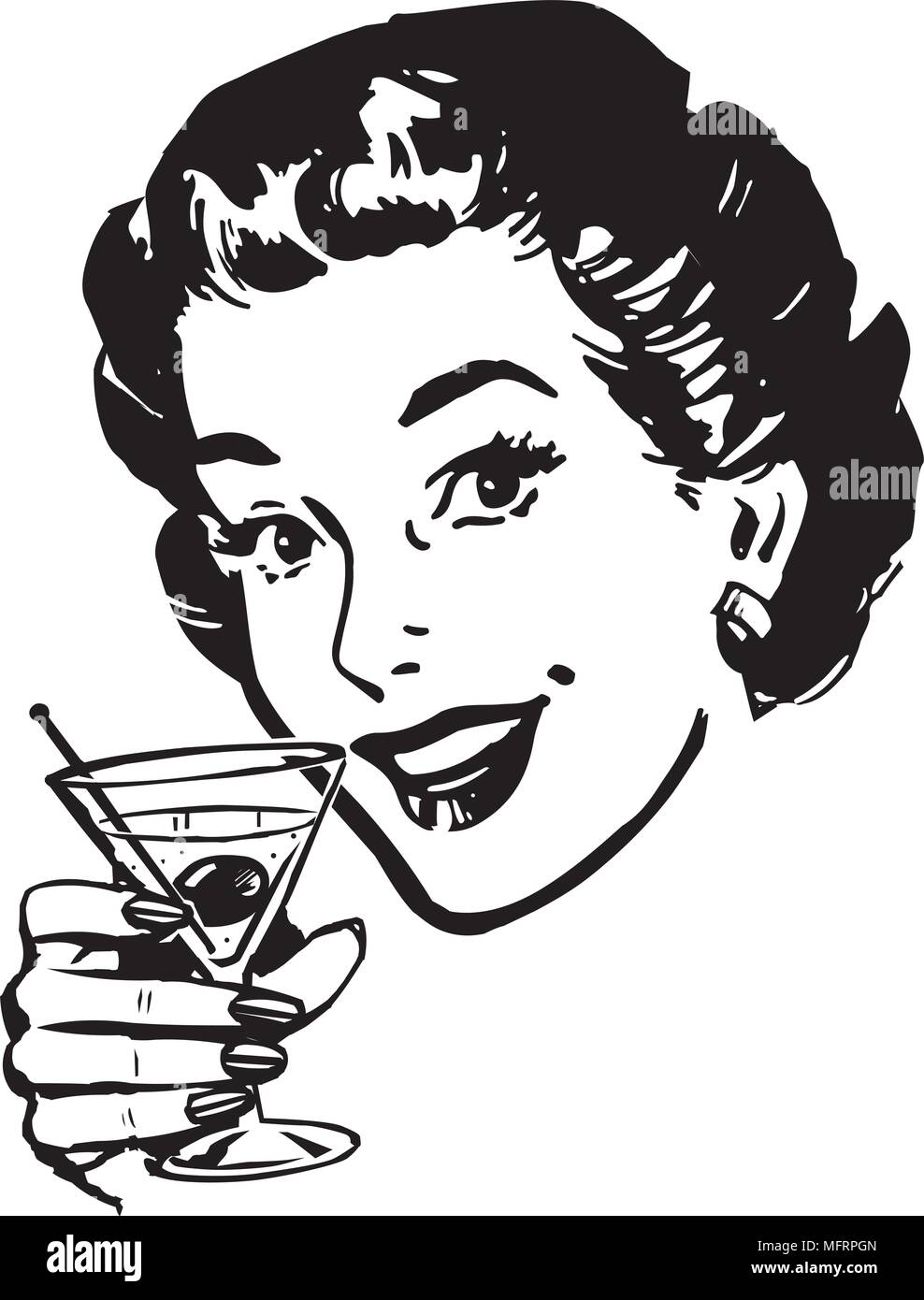 Martini Toast - Retro Clipart Illustration Stock Vector Image & Art - Alamy