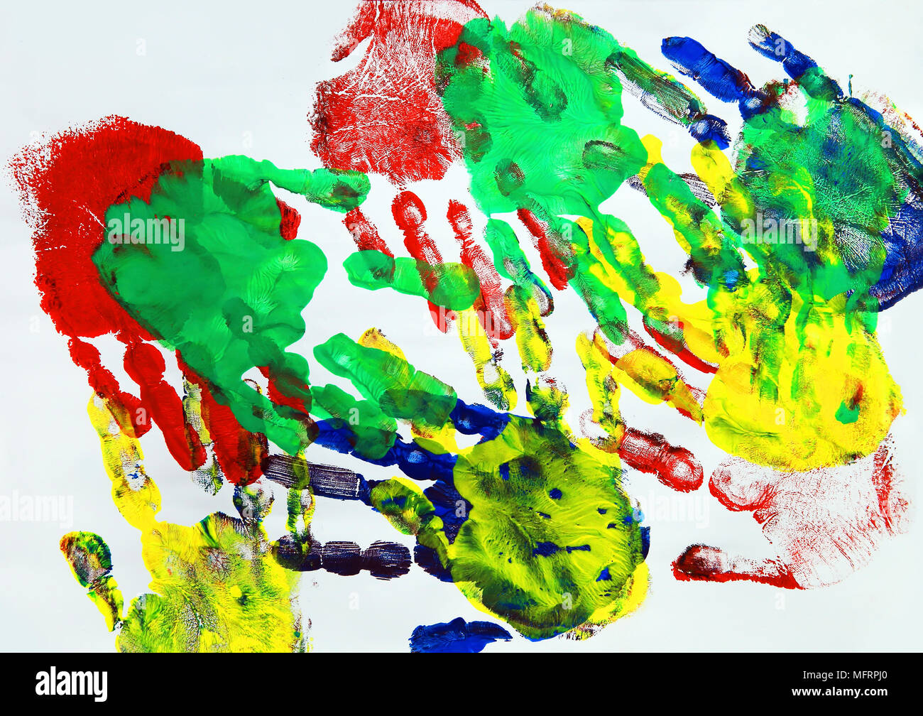 Kids hand prints hi-res stock photography and images - Alamy