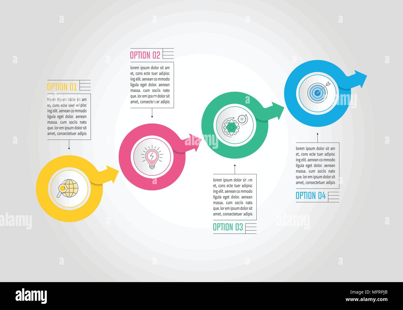 Creative concept for infographic with 4 options, parts or processes ...
