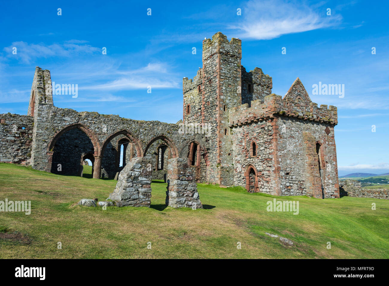 Peel castle, Peel, Isle of Man, United Kingdom Stock Photo