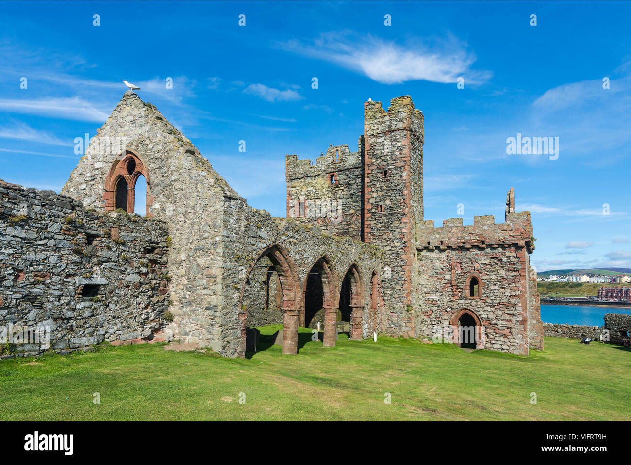 Peel castle, Peel, Isle of Man, United Kingdom Stock Photo