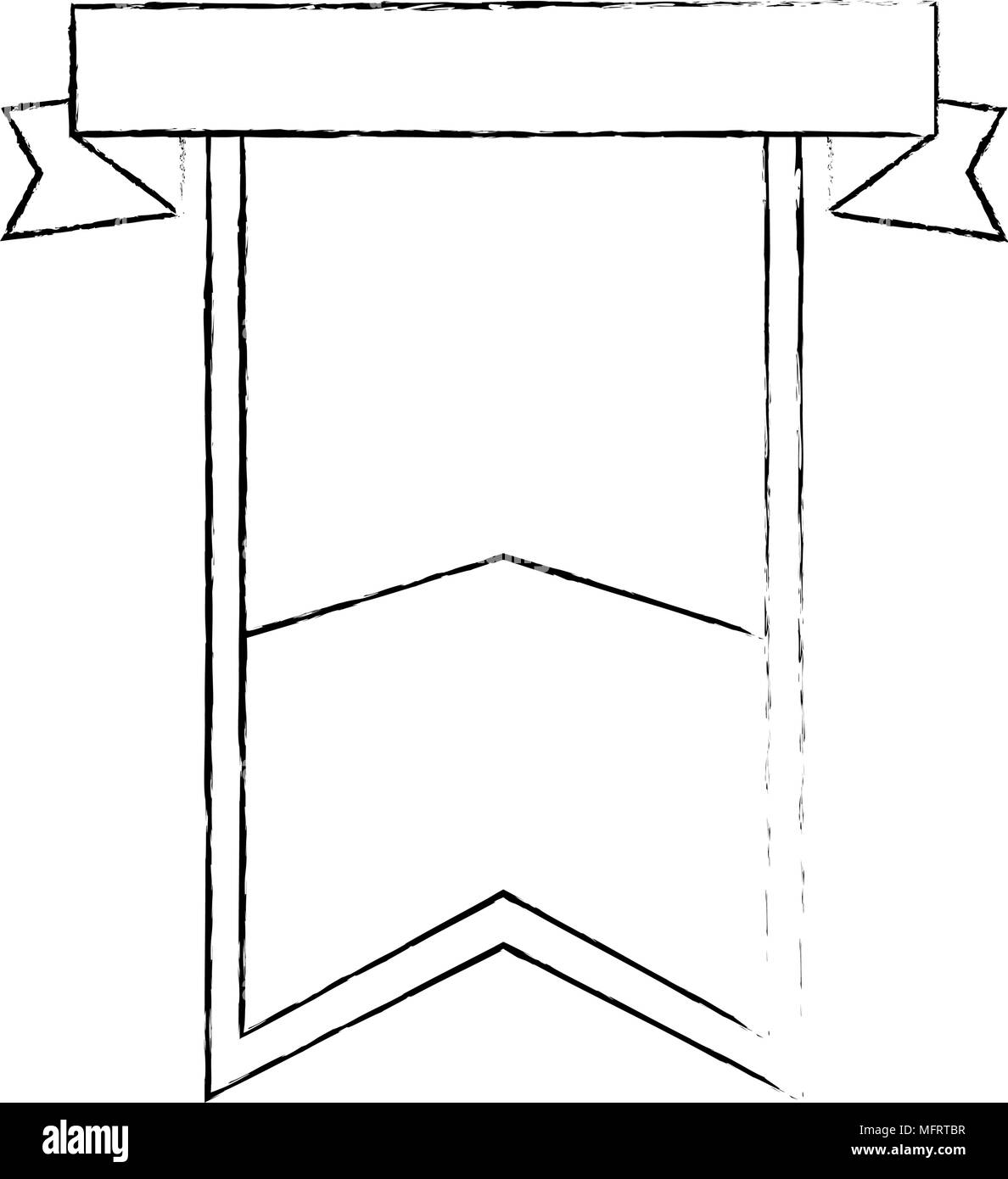 ribbon with flag hanging vector illustration design Stock Vector Image