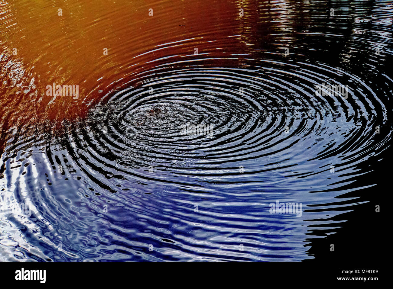 circular ripples in water Stock Photo