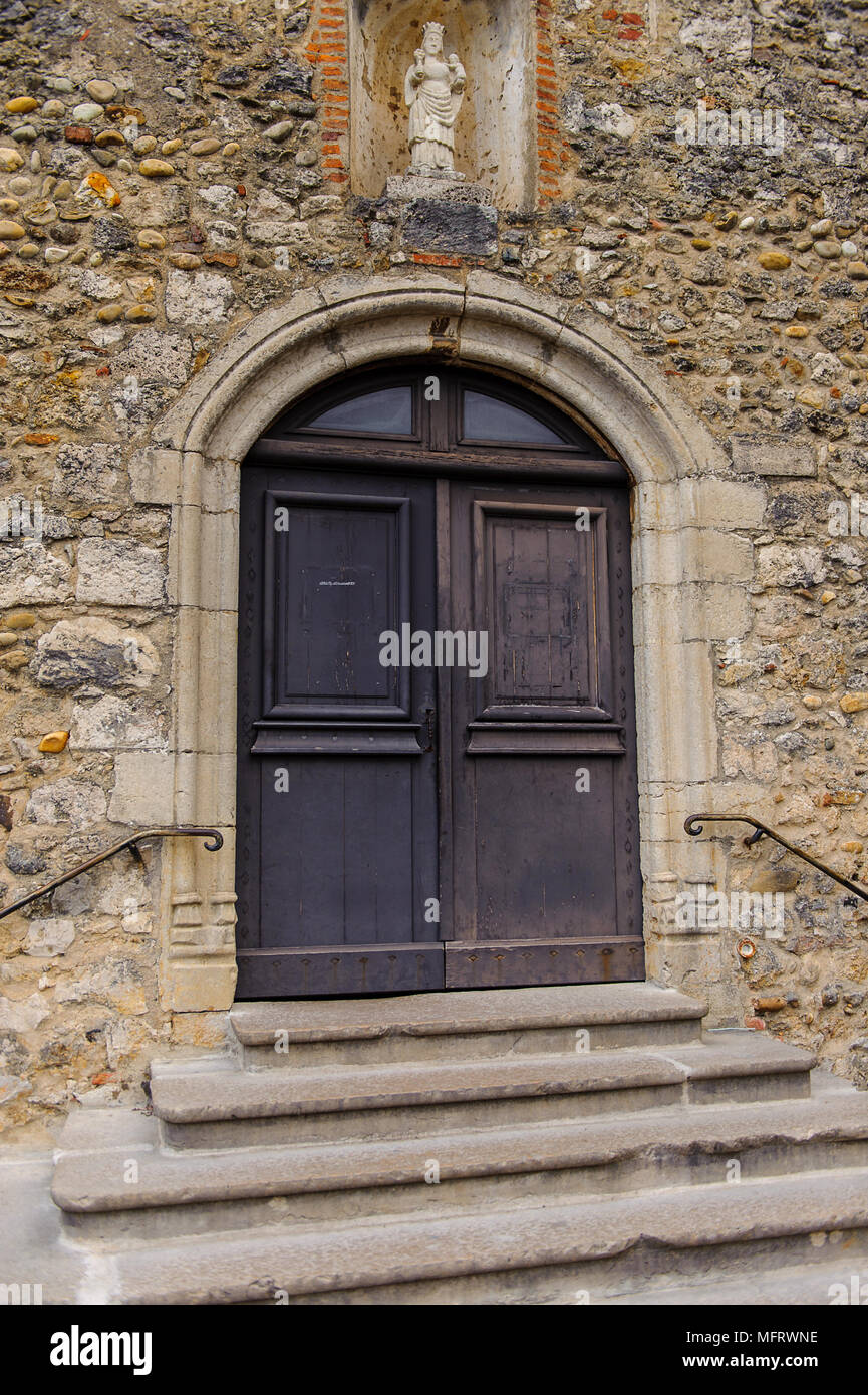 Door in Perouges, France, a medieval walled town, a popular touristic ...