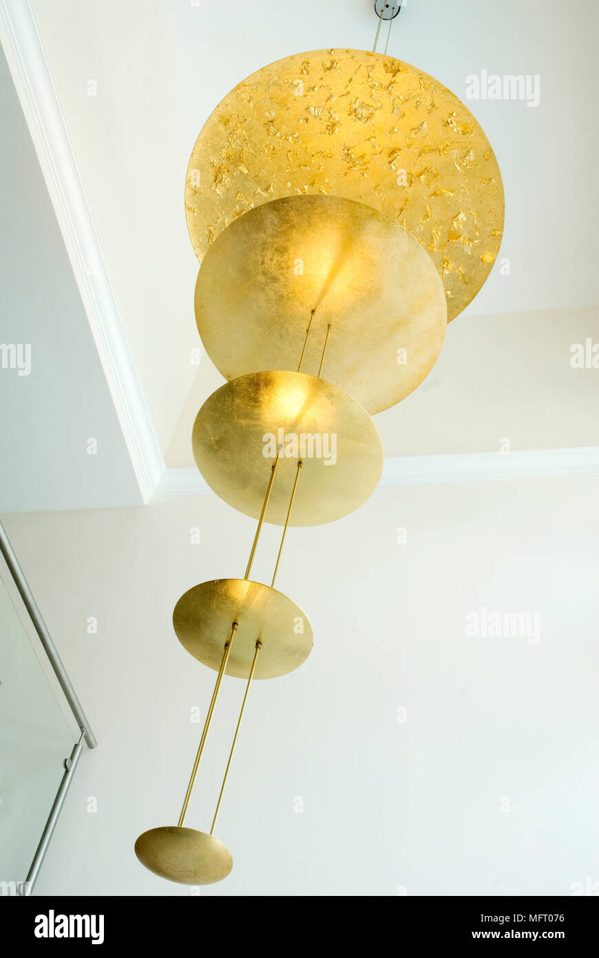 Gold pendant light fitting Stock Photo Alamy