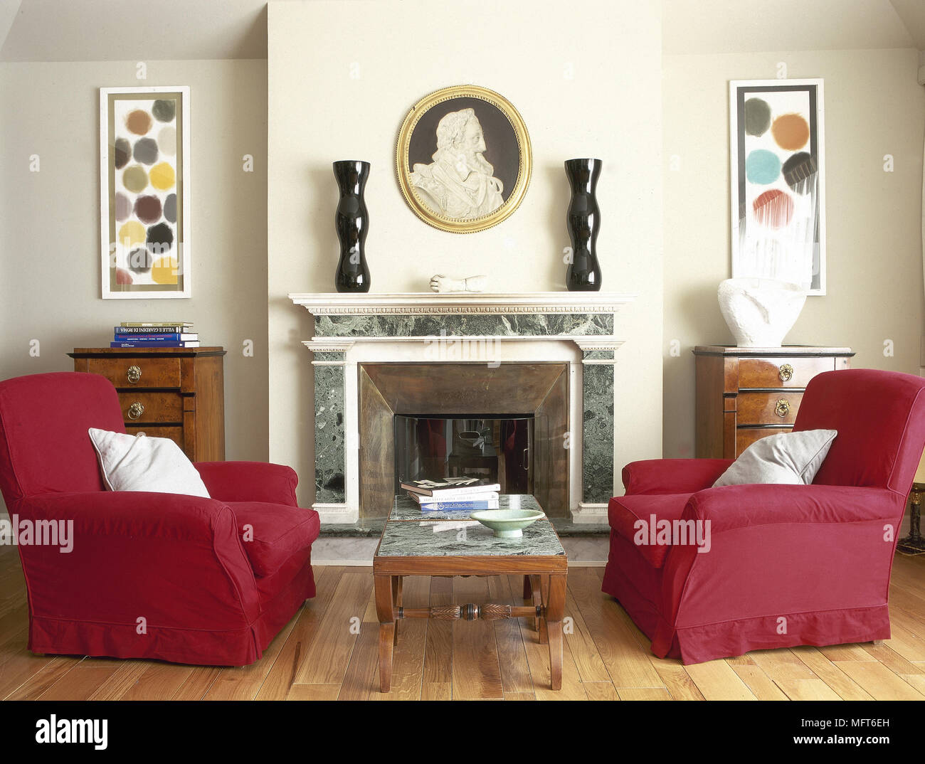 Coffee table in front of fireplace deals