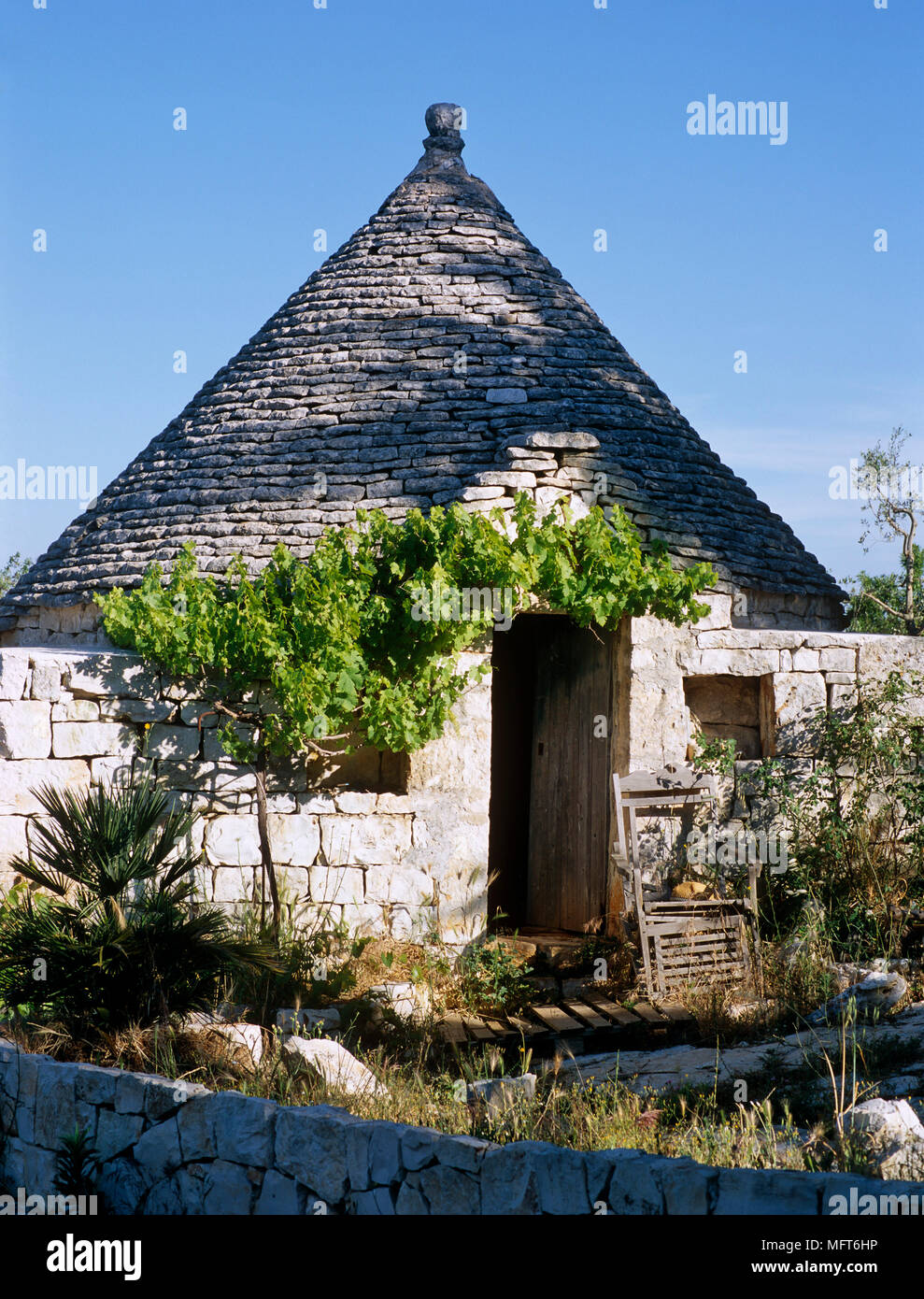 A Trullo house, which is an ancient handbuilt dwelling of the Apulia ...