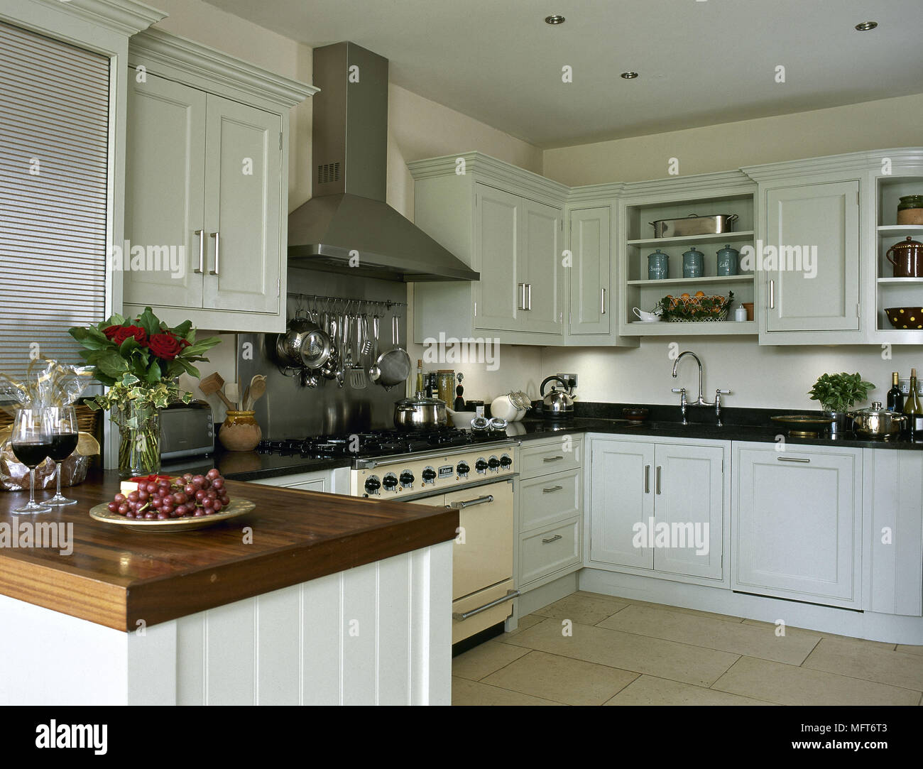 Kitchen exhaust hood in kitchen interior. 3D rendering Stock Photo - Alamy