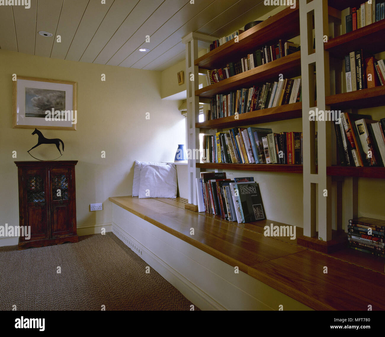 A Detail Of A Country Style Sitting Room With Timber Ceiling
