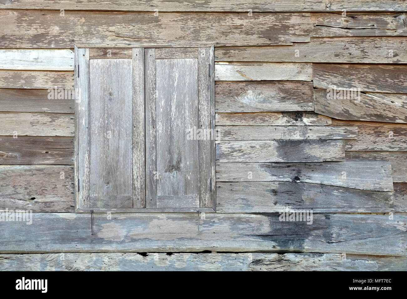 Old Wood Window with Wood Wall Background Stock Photo - Alamy