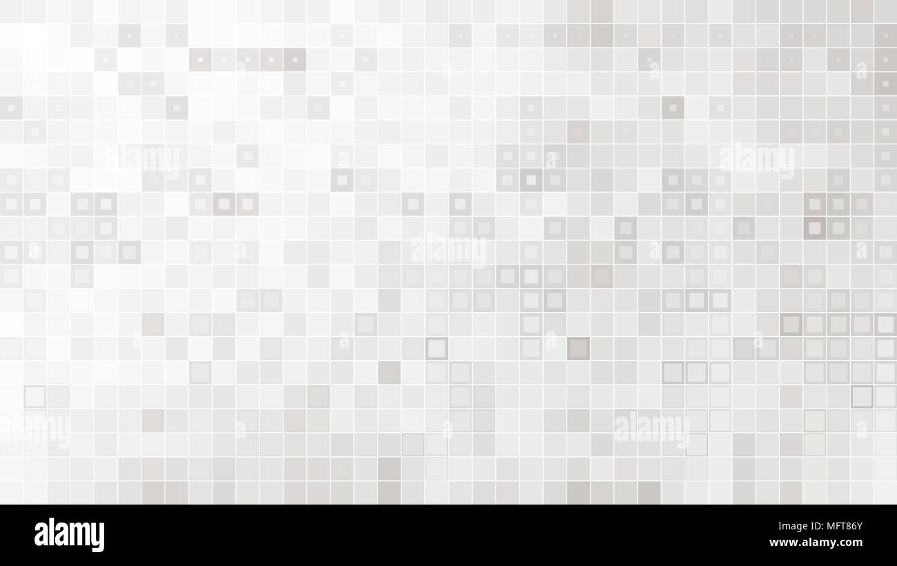 White vector squared mosaic seamless pattern. Stock Vector