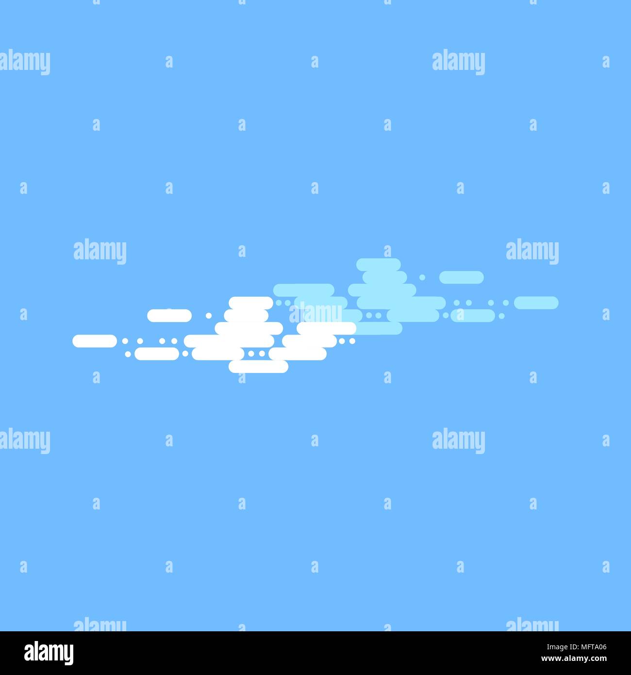 Blue sky with white clouds. Vector stock illustration Stock Vector