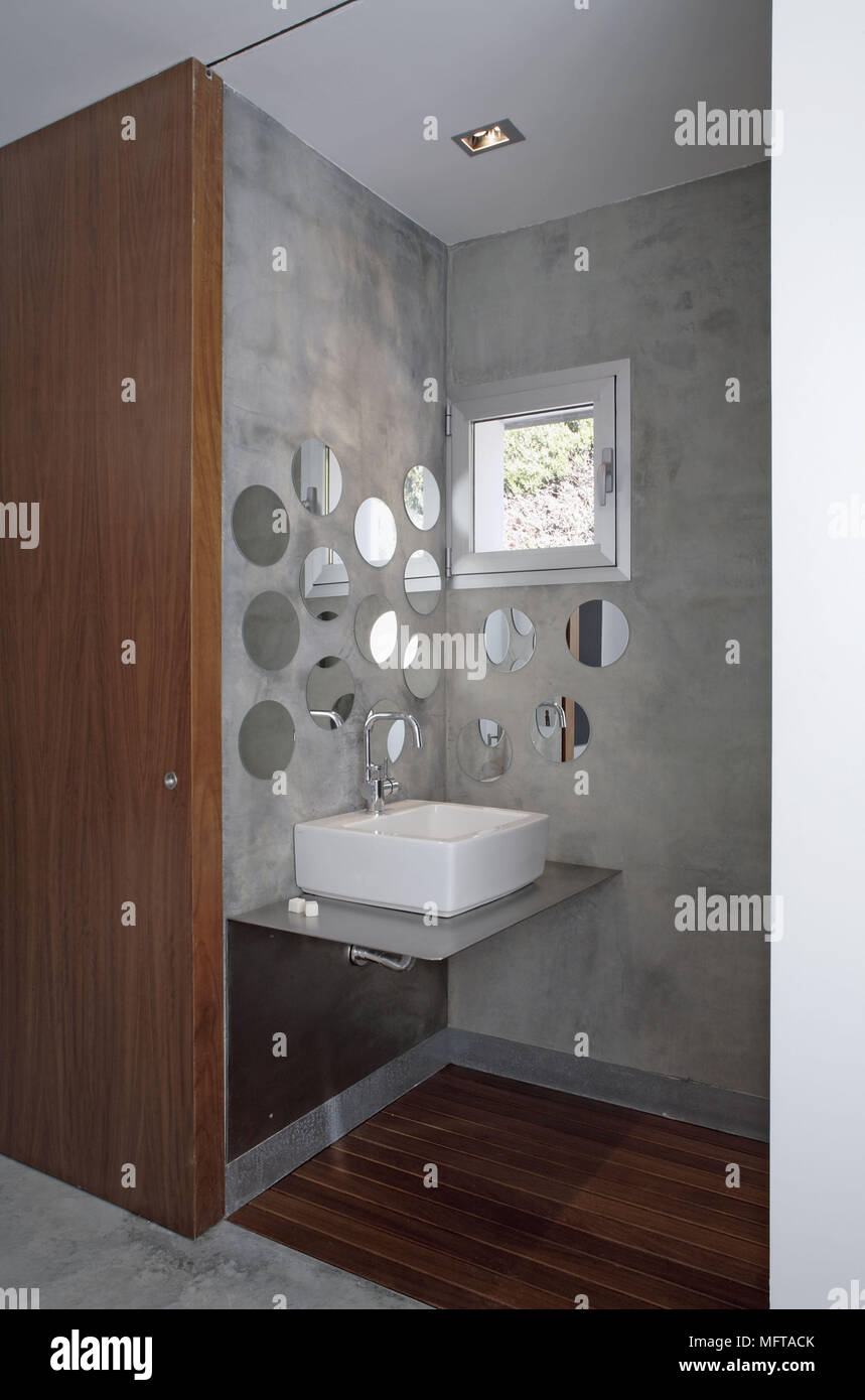 Washbasin on shelf below window Stock Photo Alamy