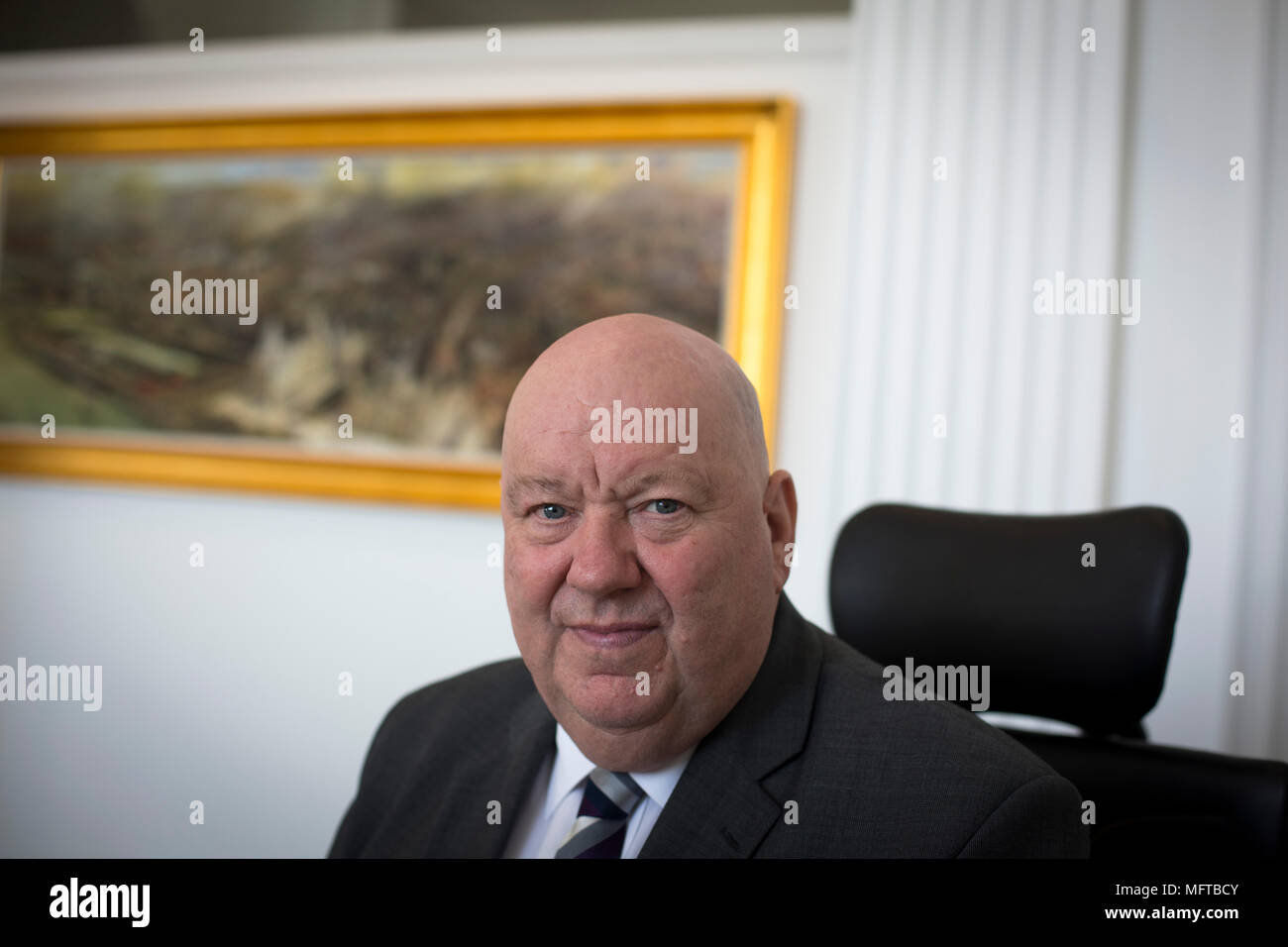The Mayor of Liverpool, Cllr Joe Anderson, pictured in the mayor's Office within the Cunard Building in Liverpool. Stock Photo
