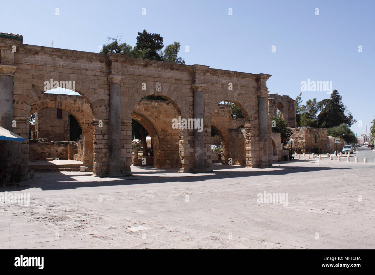 THE VENETIAN PALACE RUINS. FAMAGUSTA NORTHERN CYPRUS Stock Photo