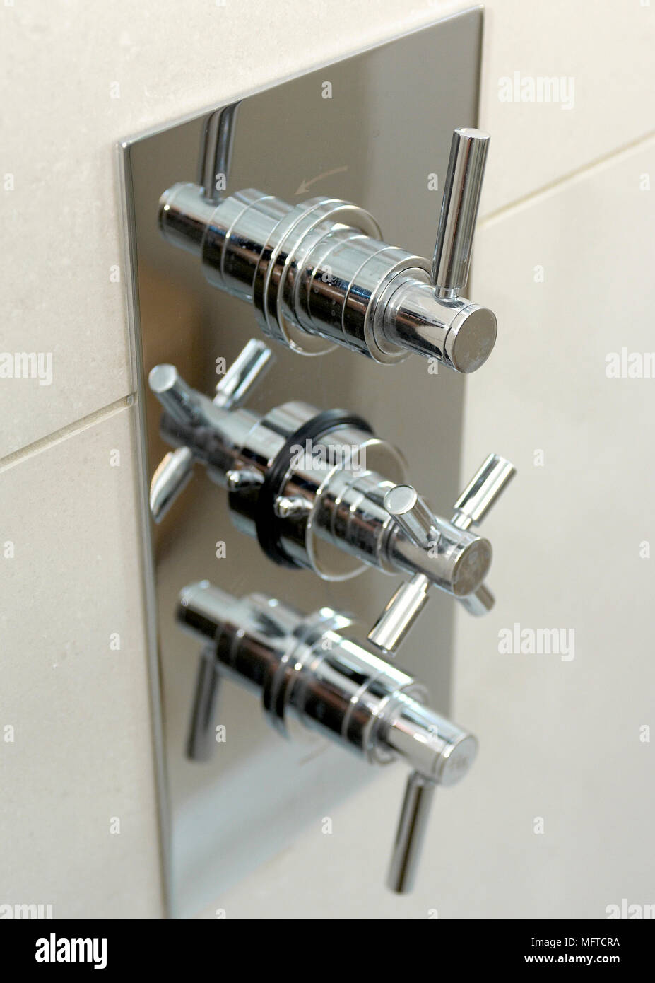 Mixer shower tap fitting Stock Photo