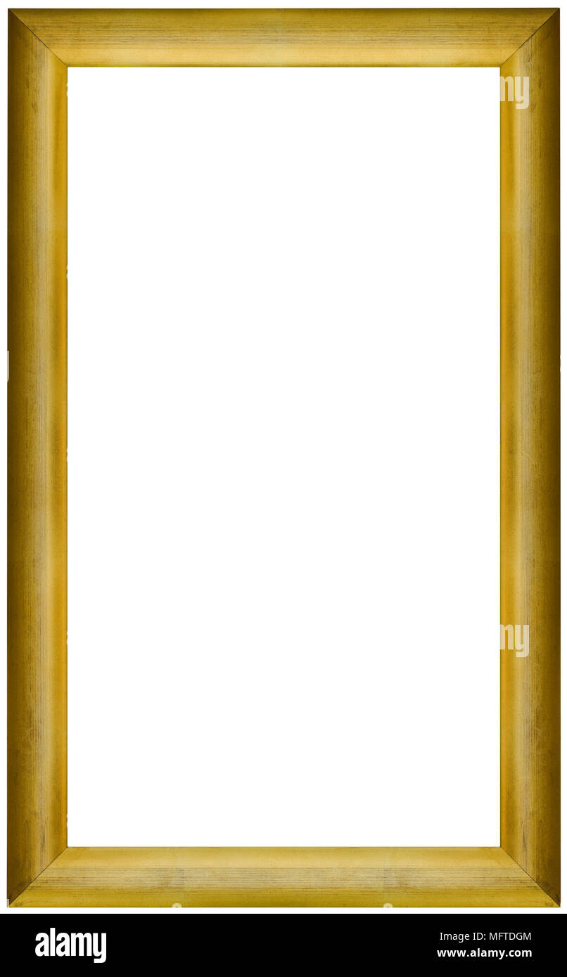 Simple Old Golden Picture Frame Cutout Stock Photo - Alamy