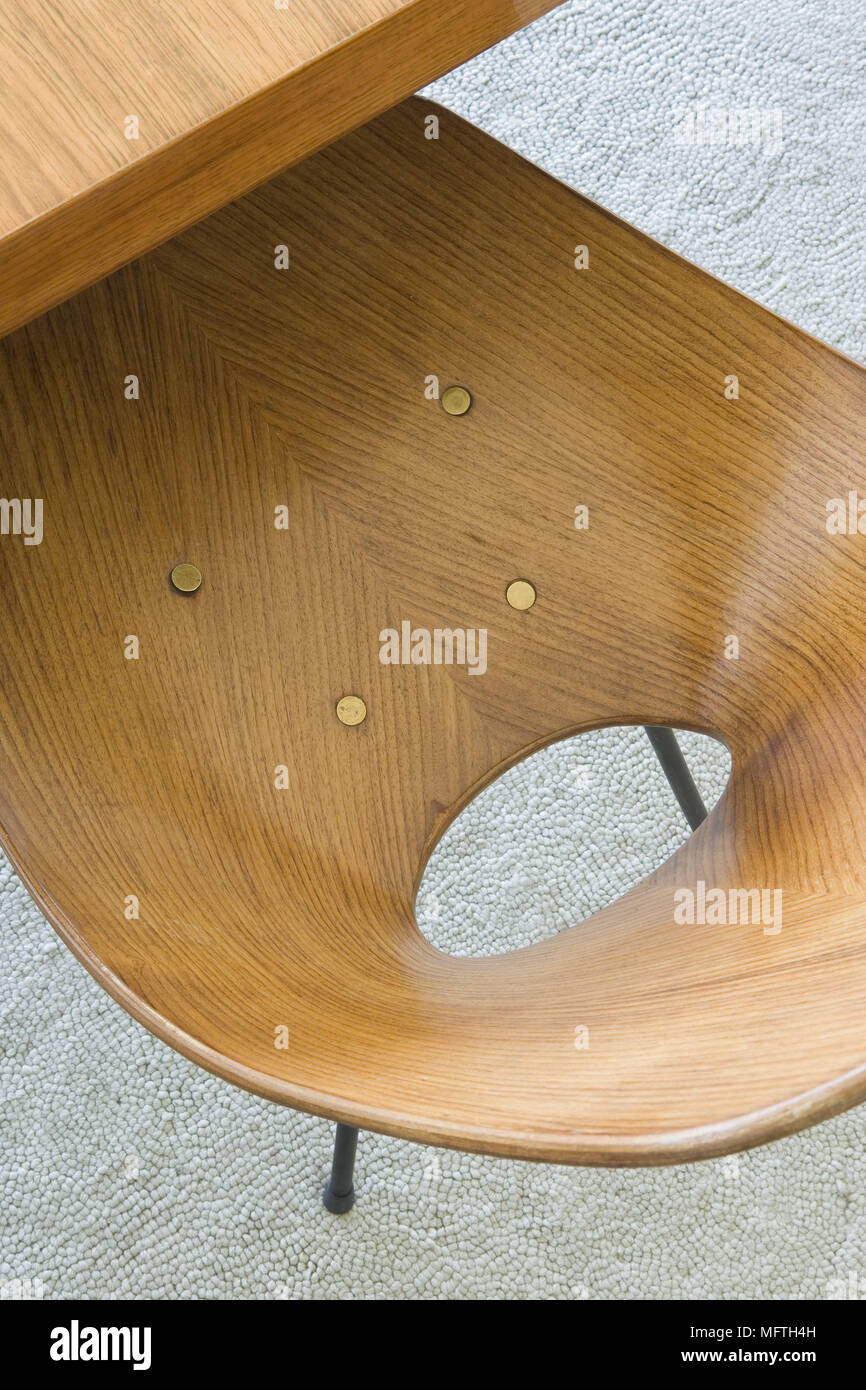 Above view of modern wooden chair Stock Photo