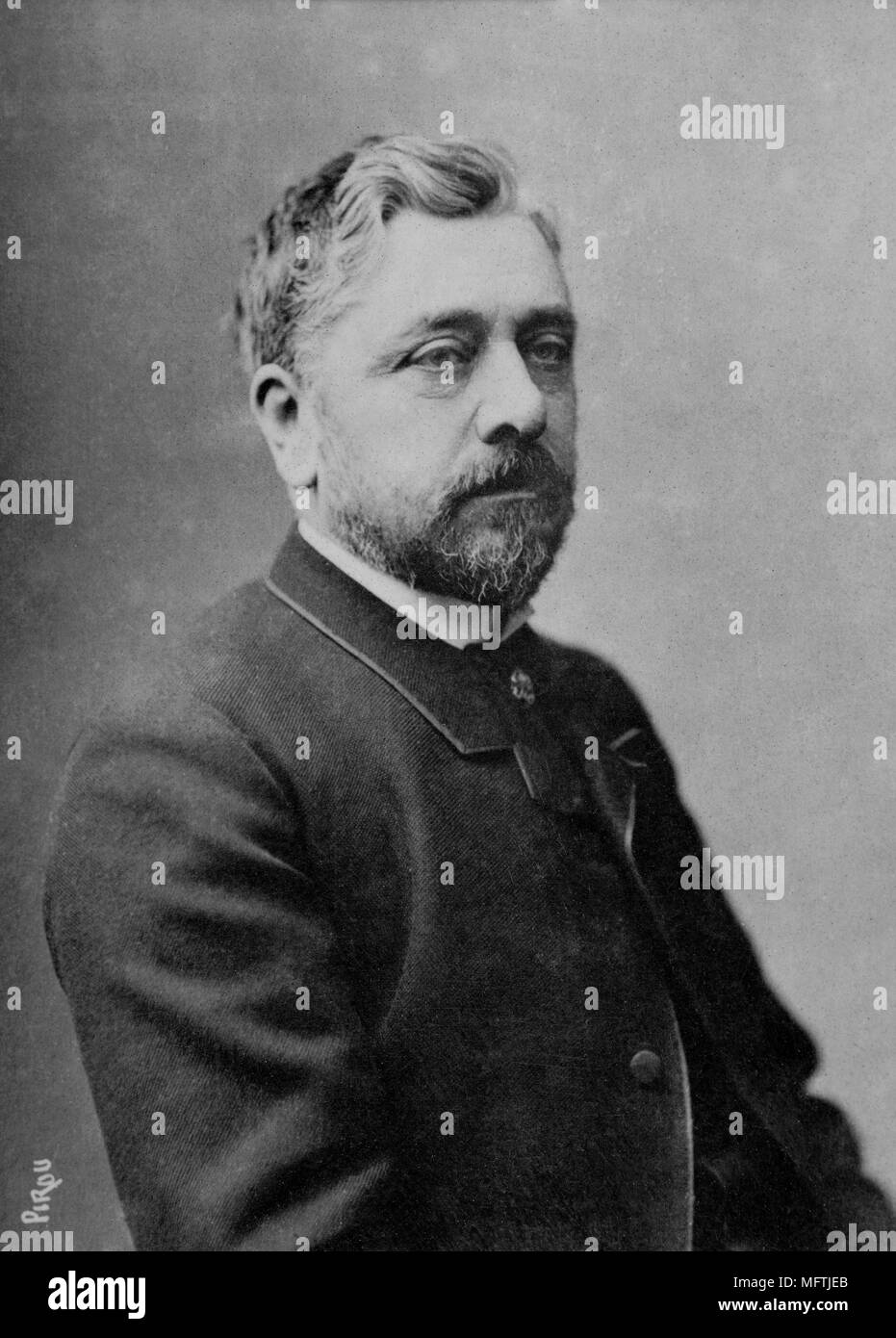 Portrait of Gustave Eiffel ( 1832 - 1923 ) French engineer  -  photography by  Eugene Pirou ( 1841 - 1909 ) Stock Photo