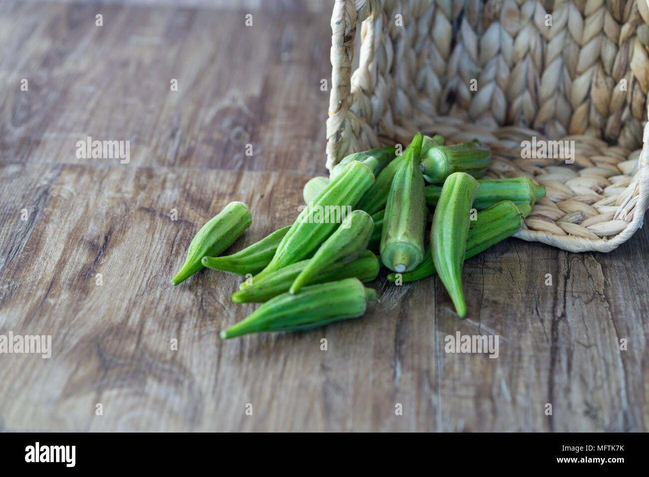 Nigerian Okra in Basket after Harvest Stock Photo Alamy