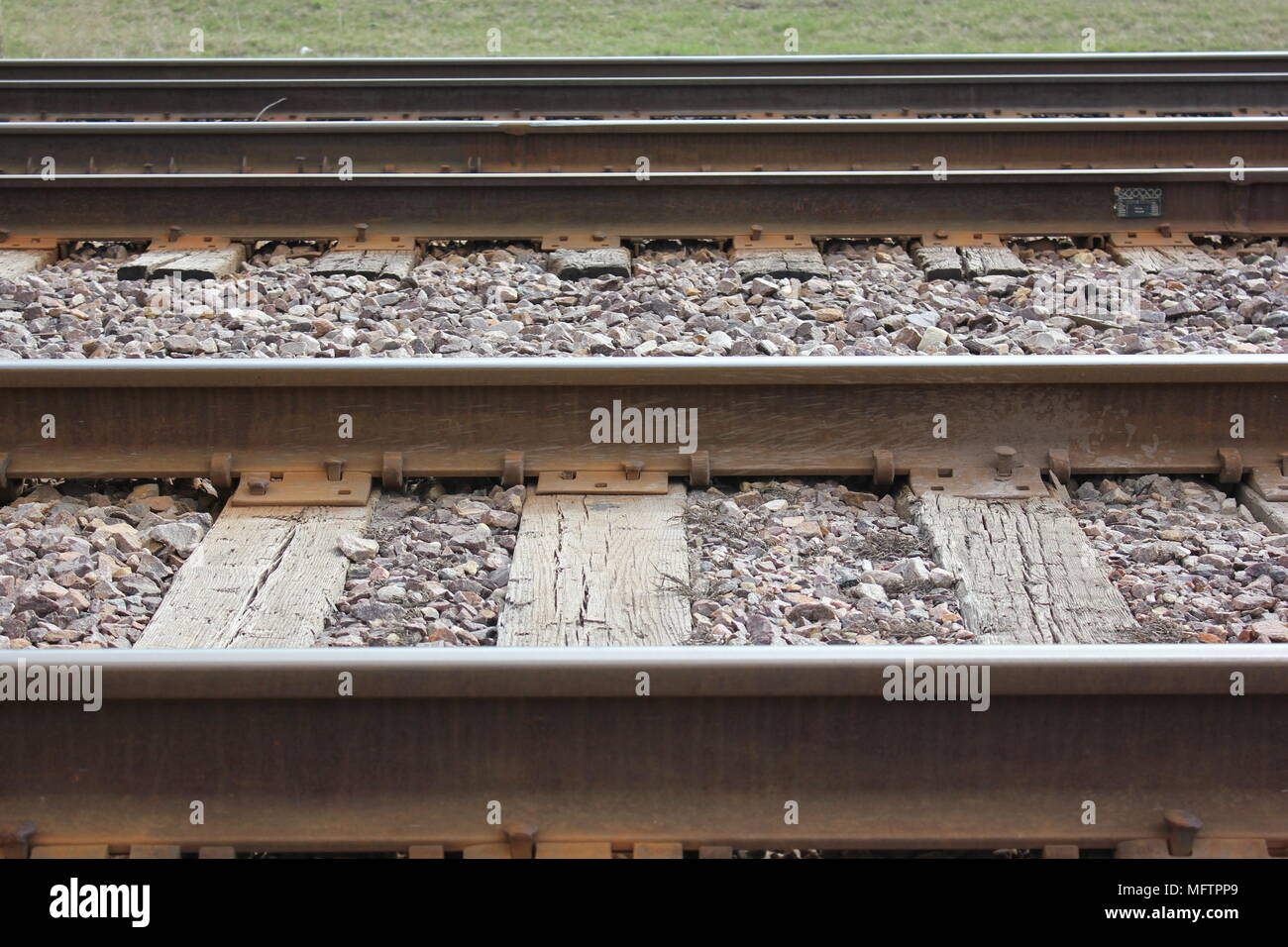 Train Rails Area Chicago's Metra train rails in an outlying area on the Northwest line ...