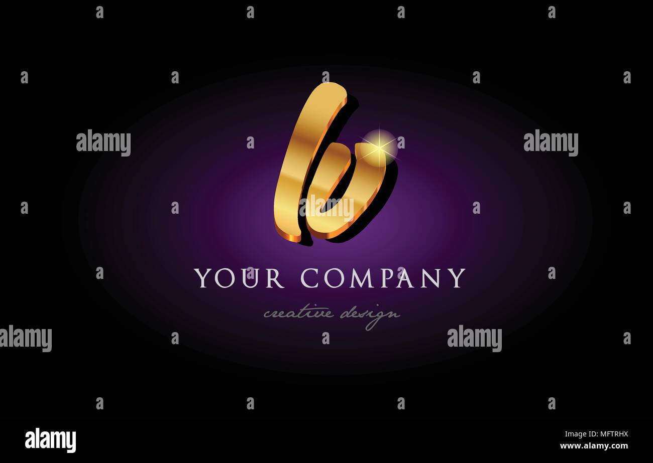 lv l v alphabet combination letter logo in gold golden 3d metal