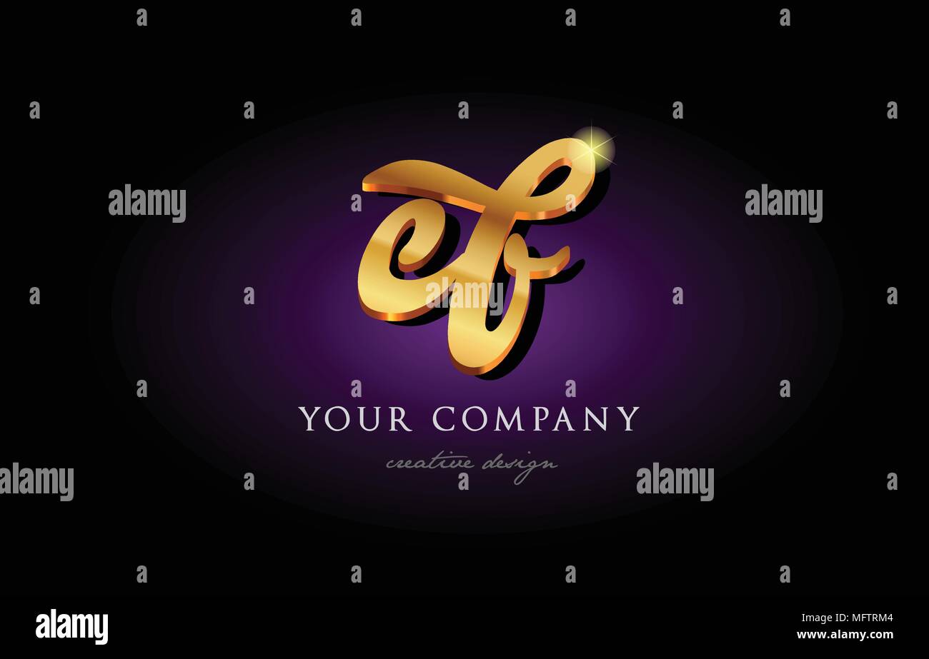 Ef E F Alphabet Combination Letter Logo In Gold Golden 3d Metal Beautiful Typography Suitable For Banner Brochure Design Stock Vector Image Art Alamy