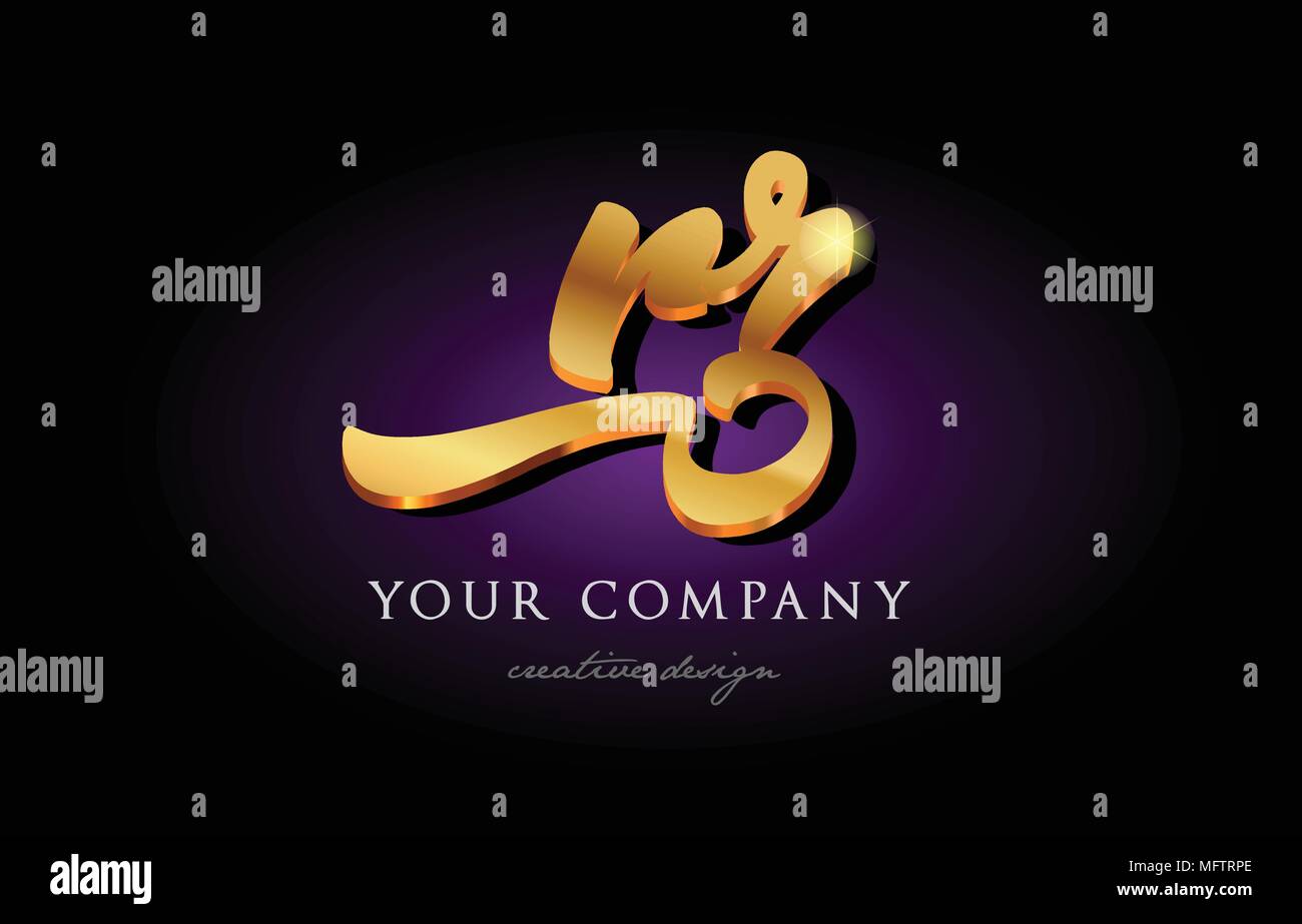 Rr R R Alphabet Combination Letter Logo In Gold Golden 3d Metal Beautiful Typography Suitable For Banner Brochure Design Stock Vector Image Art Alamy