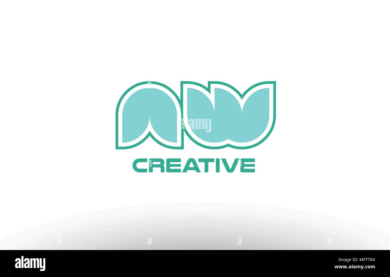 joint joined letter combination green pastel alphabet letter aw a w ...