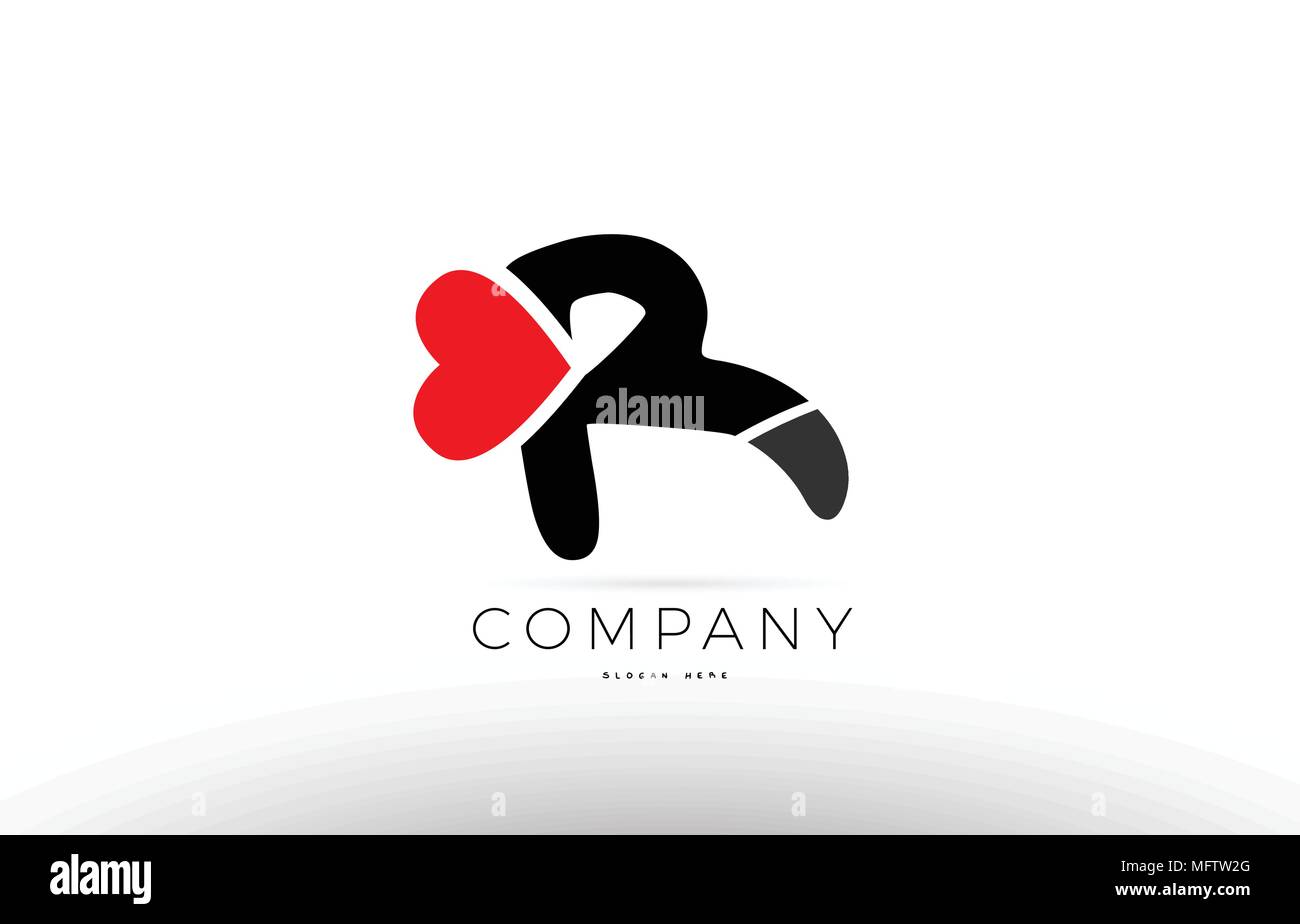 Company Alphabet Letter R Logo Design With Red Love Heart Symbol Stock Vector Image Art Alamy
