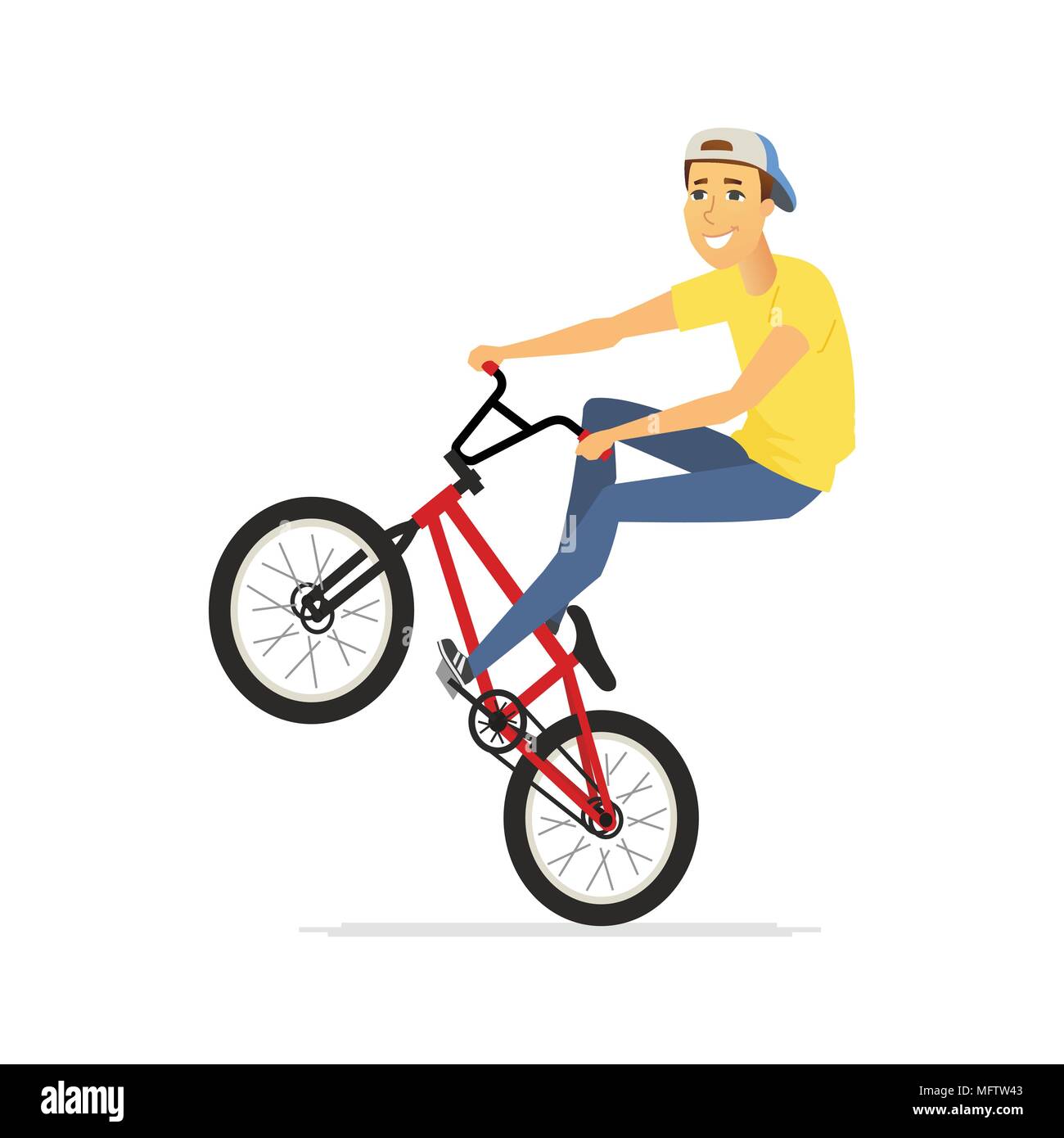 BMX rider - cartoon people character isolated illustration Stock Vector  Image & Art - Alamy