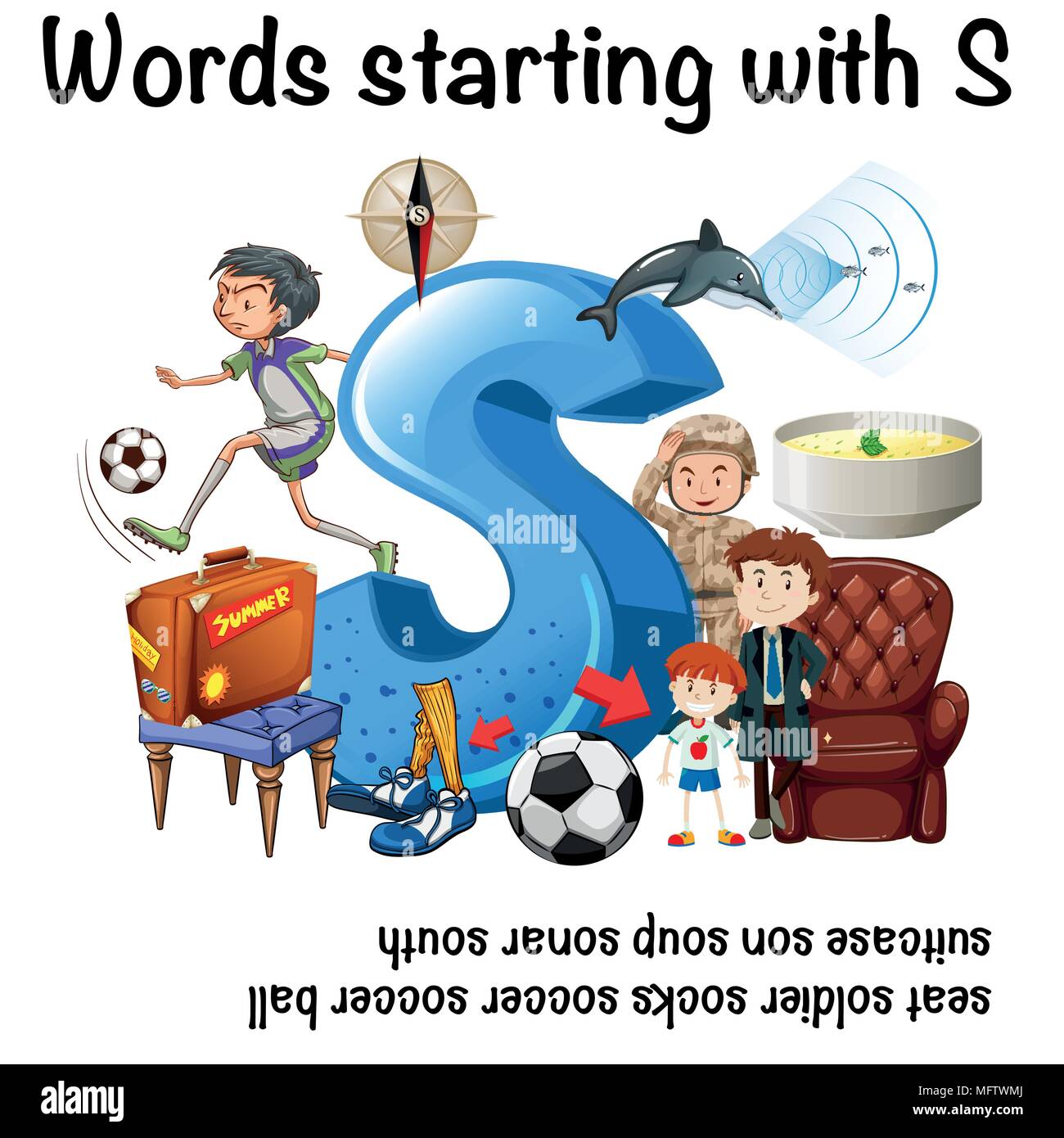 Words Starting with Letter S illustration Stock Vector Image & Art Alamy