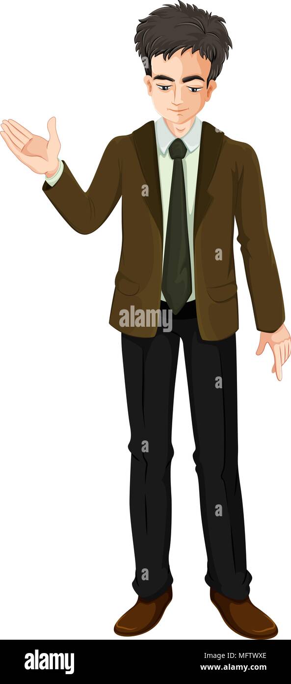 A Dull Businessman on White Background illustration Stock Vector