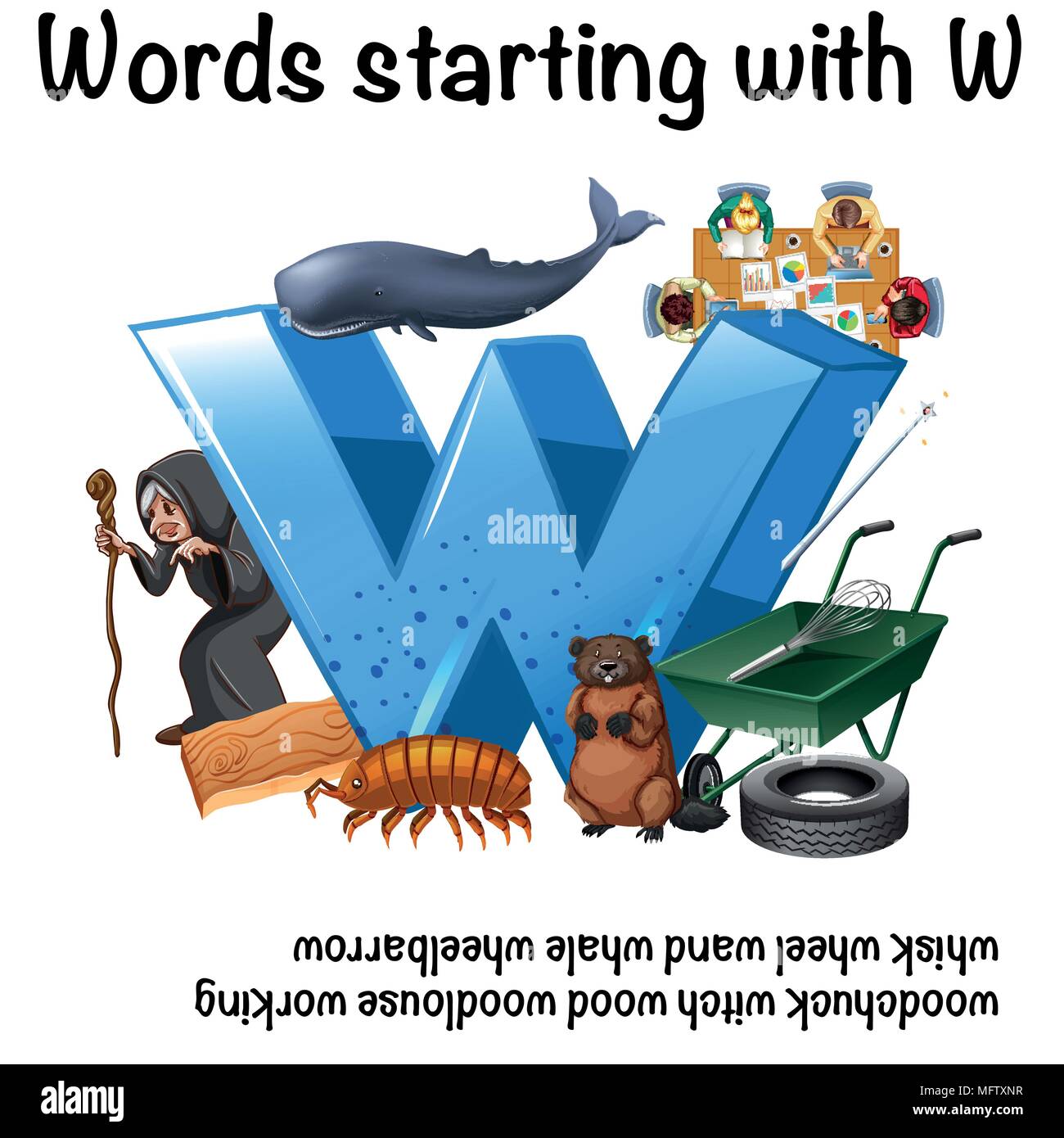 Words Starting with Letter W illustration Stock Vector Image & Art Alamy