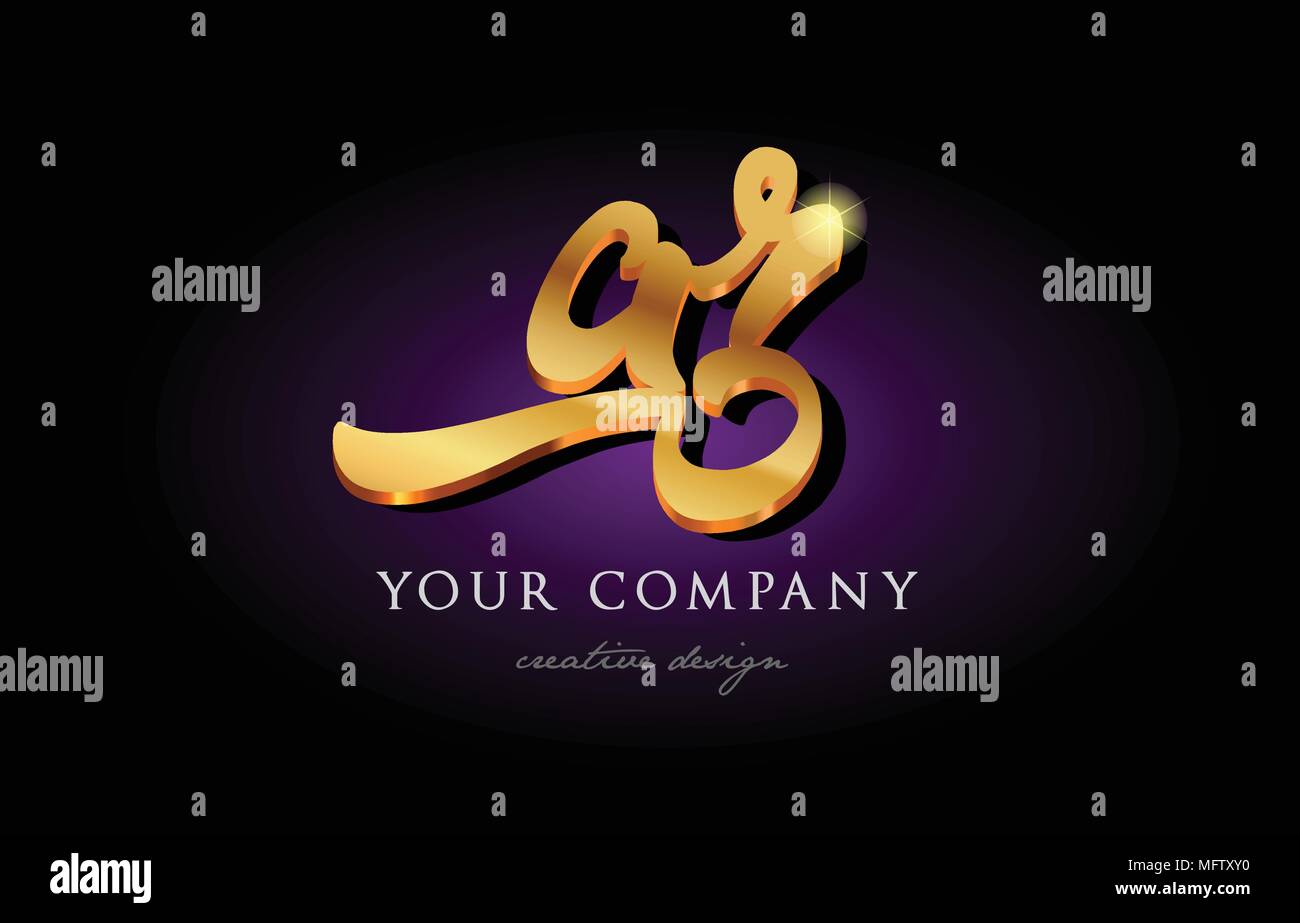 ar a r alphabet combination letter logo in gold golden 3d metal ...