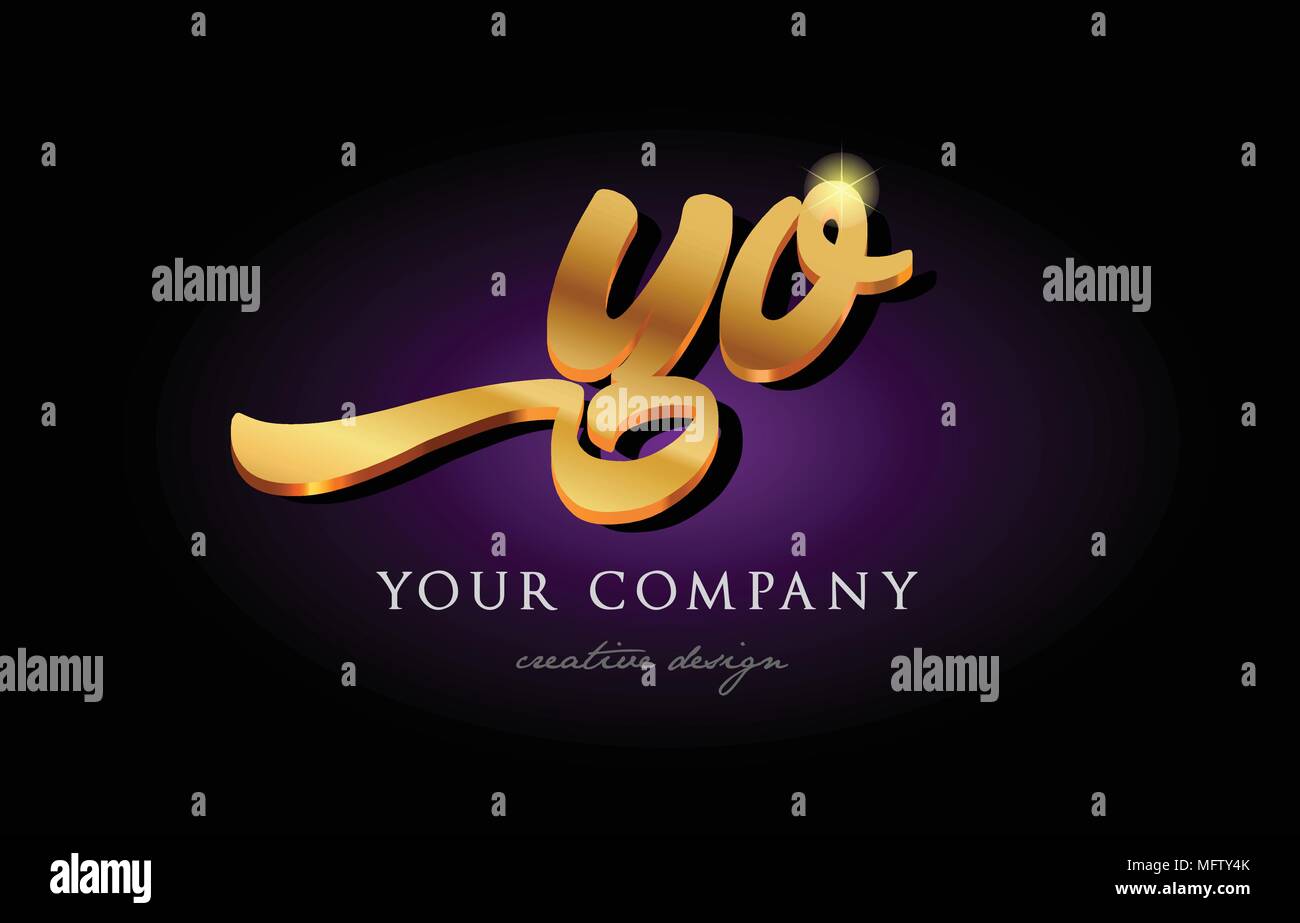 Yo Y O Alphabet Combination Letter Logo In Gold Golden 3d Metal Beautiful Typography Suitable For Banner Brochure Design Stock Vector Image Art Alamy
