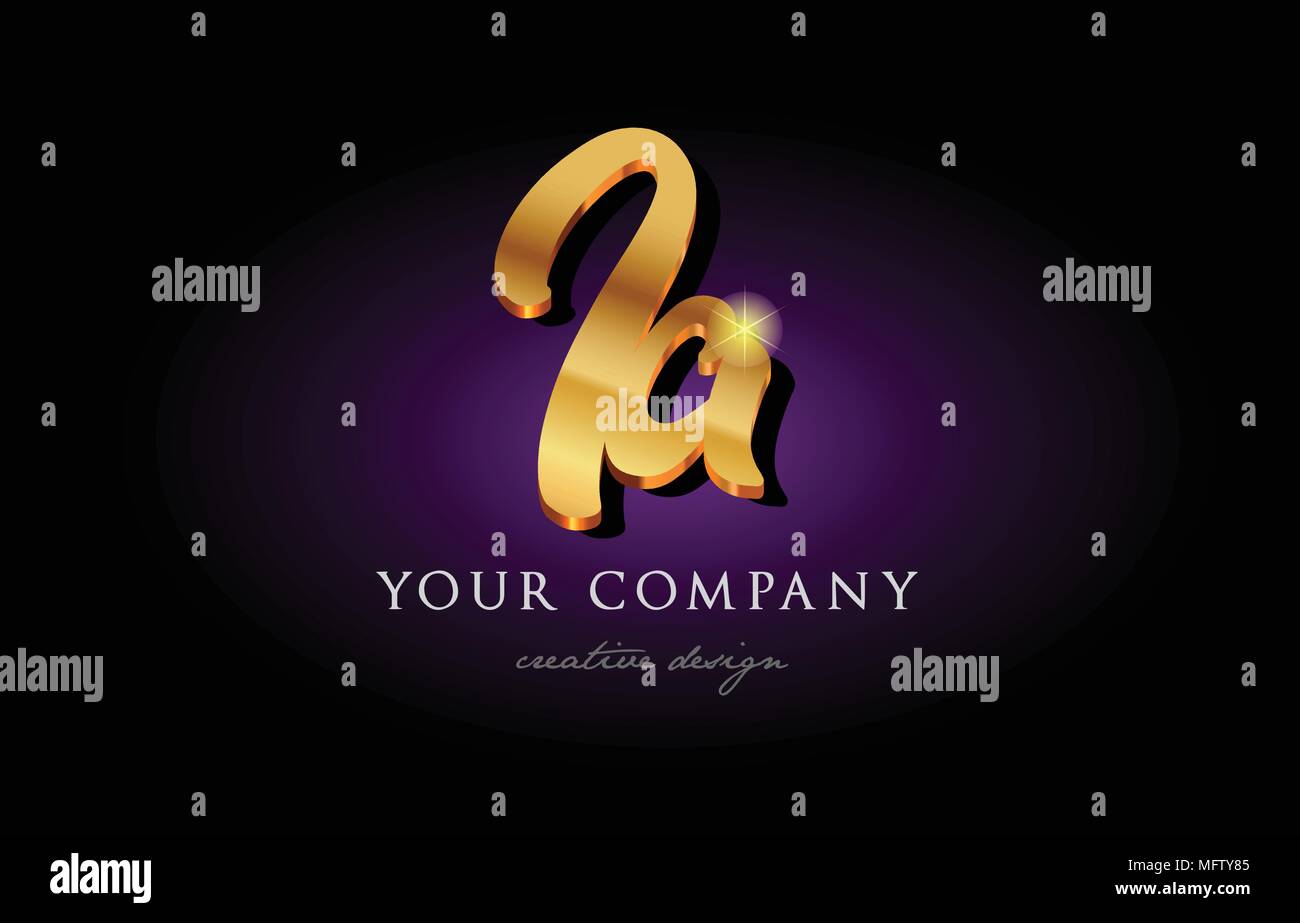 ia i a alphabet combination letter logo in gold golden 3d metal ...
