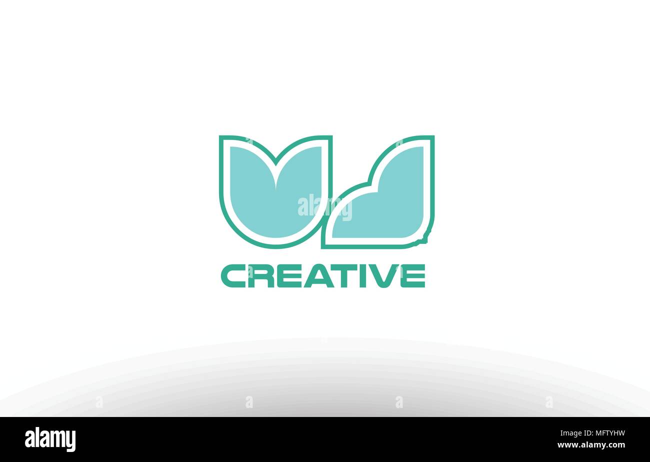 joint joined letter combination green pastel alphabet letter vj v j logo icon design company Stock Vector