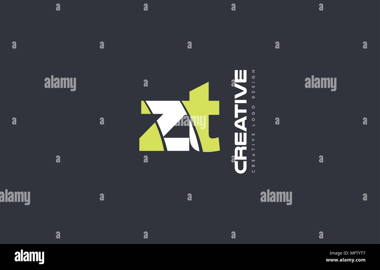 joint joined letter combination zt z t alphabet green blue blackground ...